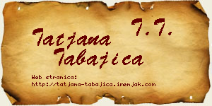 Tatjana Tabajica vizit kartica
